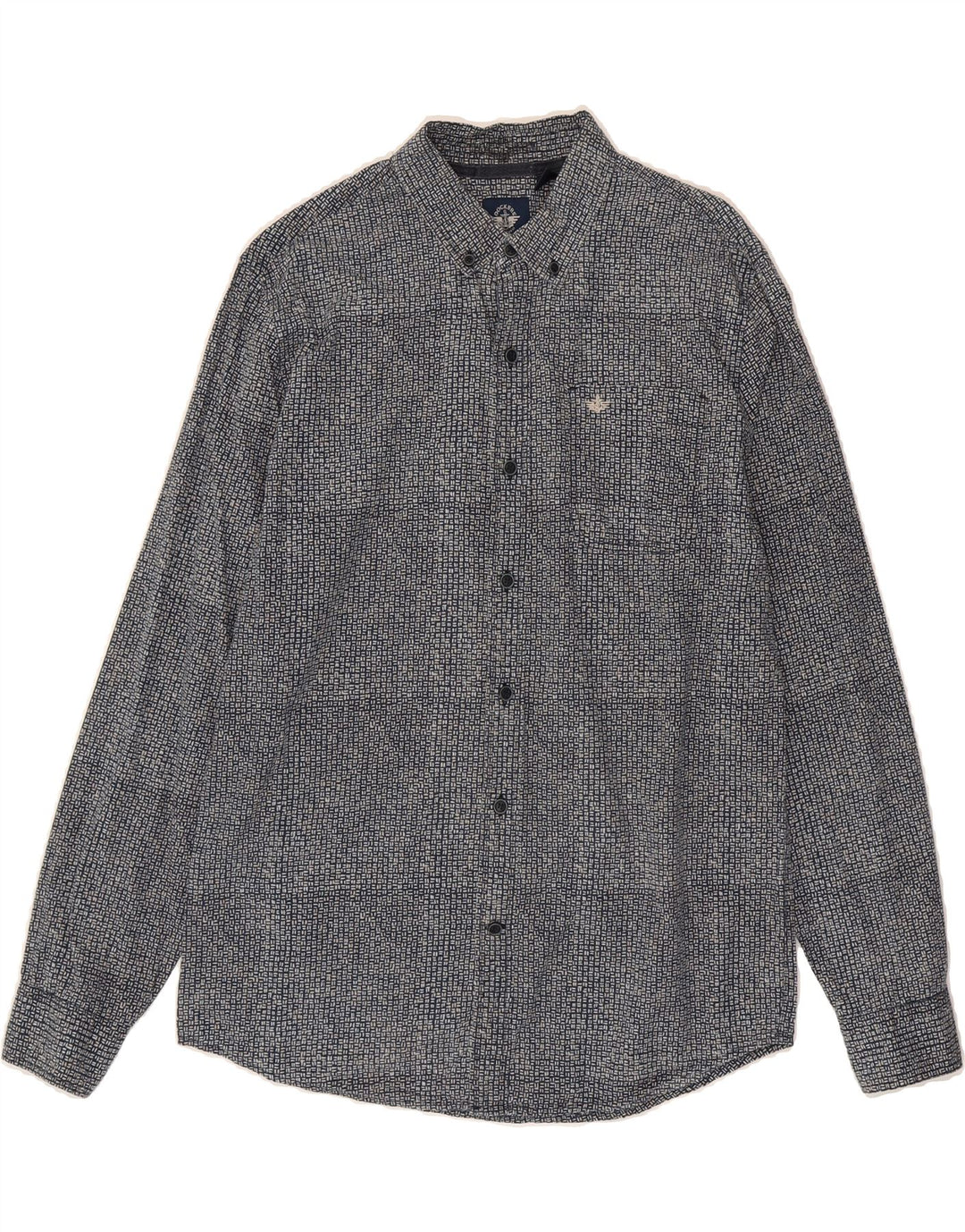 DOCKERS Mens Slim Fit Shirt Medium Navy Blue Spotted Vintage Dockers and Second-Hand Dockers from Messina Hembry 