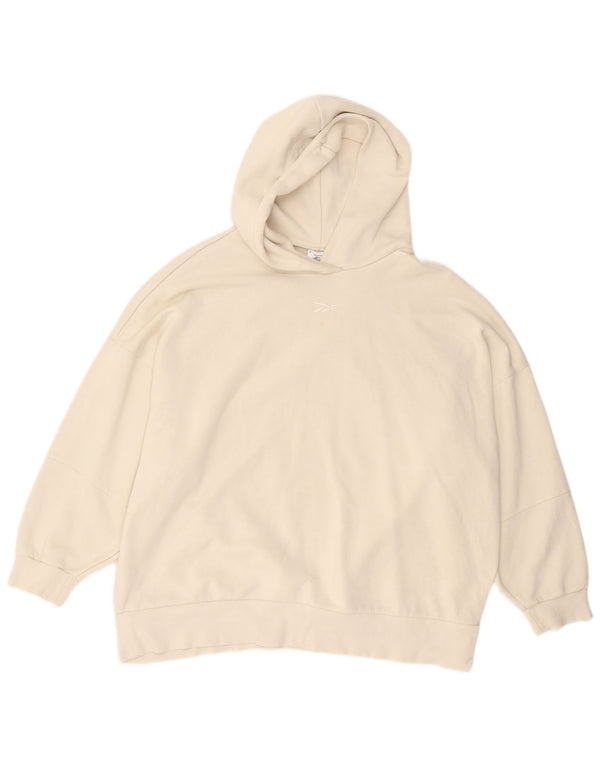 REEBOK oversized hættetrøje til kvinder UK 22/24 2XL Off White Bomuld