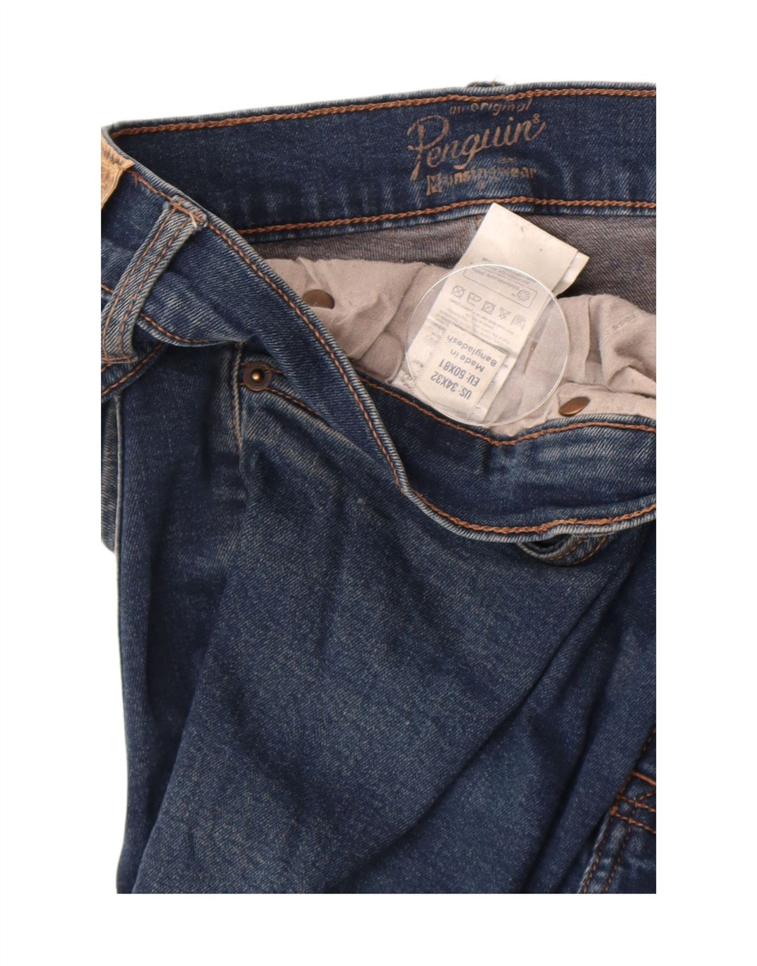 Penguin Herre Slim Jeans W34 L32 Blå Bomuld