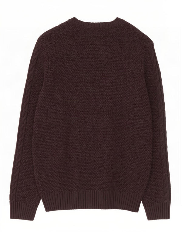 Marks & Spencer Mens Crew Neck Jumper Sweater XL Brown Acrylic