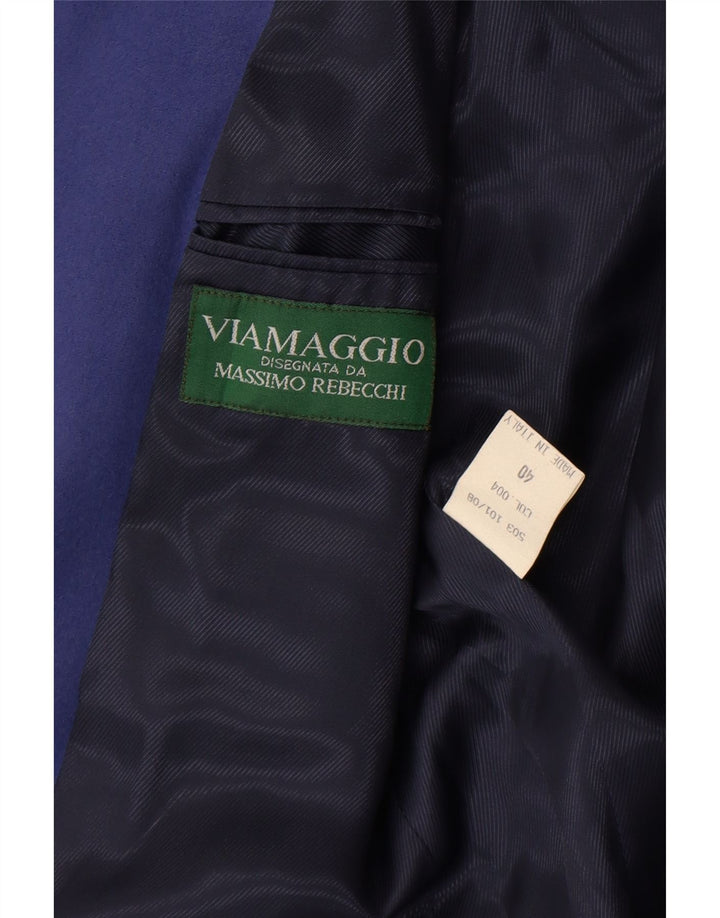 Massimo Rebecchi Dame 1 Knap Blazer Jakke IT 40 Medium Blå Uld