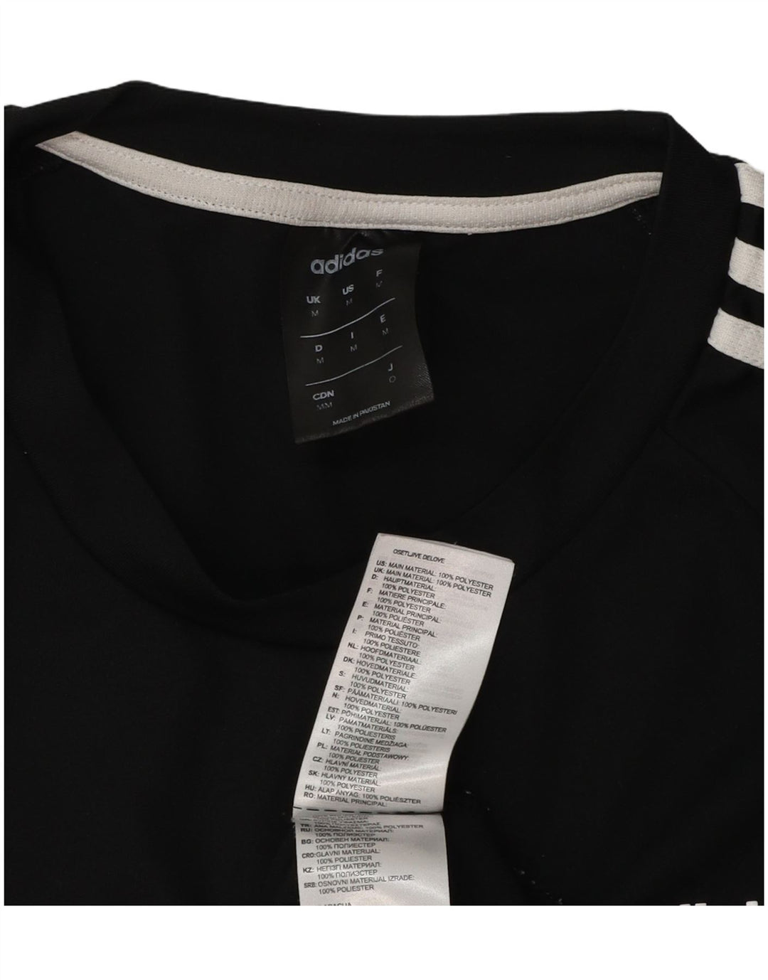 Adidas Herre Climalite T-Shirt Top Medium Sort Polyester