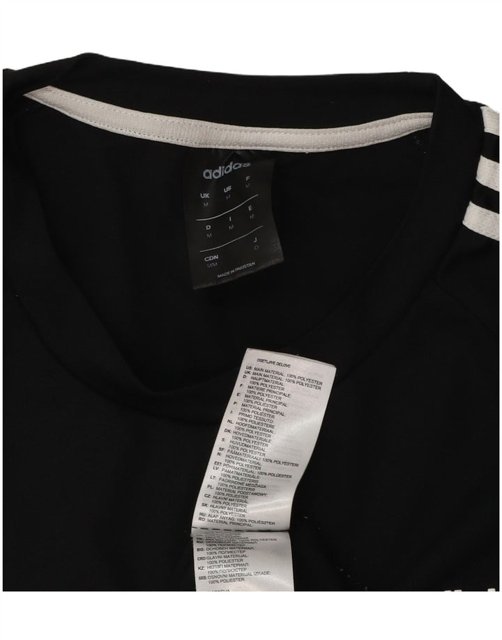 Adidas Herre Climalite T-Shirt Top Medium Sort Polyester