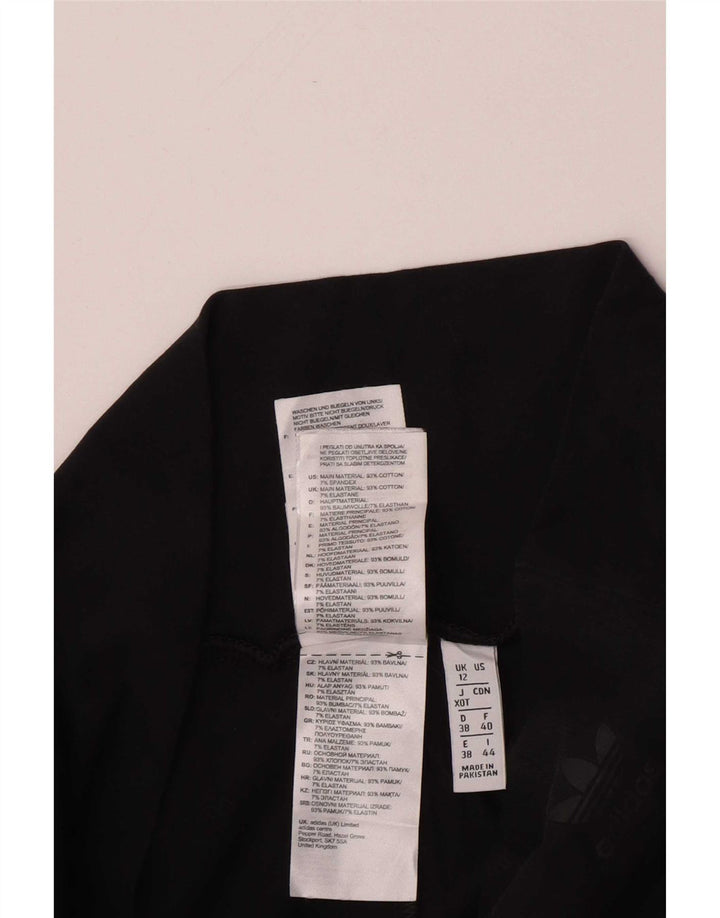 Adidas Dame Leggings UK 12 Medium Sort Bomuld