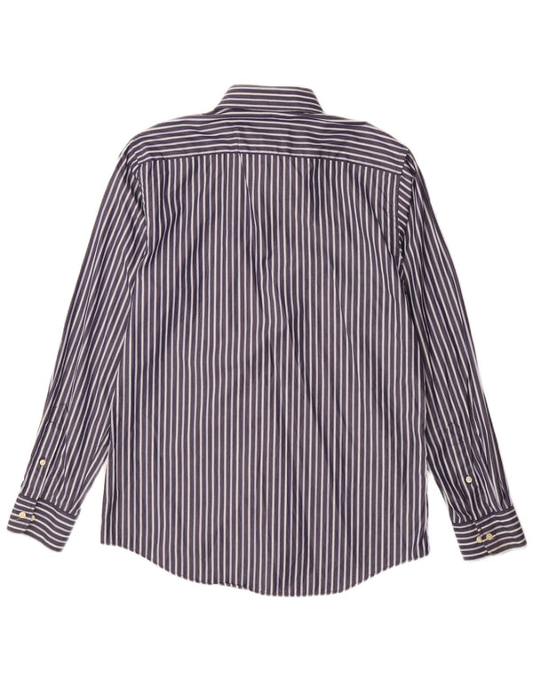 PIERRE CARDIN Mens Shirt Size 39 Medium Blue Pinstripe Cotton