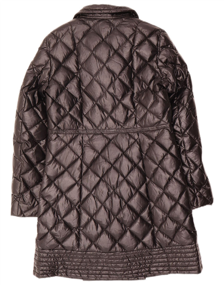 Moschino Dame Dobbeltradet Polstret Frakke UK 8 Lille sort polyamid