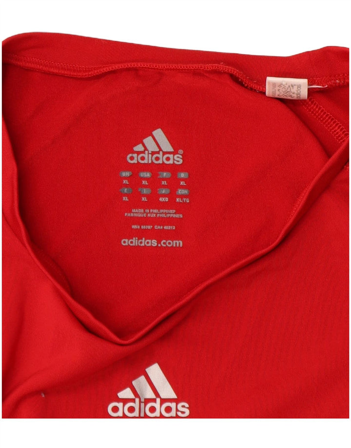 Adidas Herre Climalite Grafisk Top Langærmet XL Rød Polyester