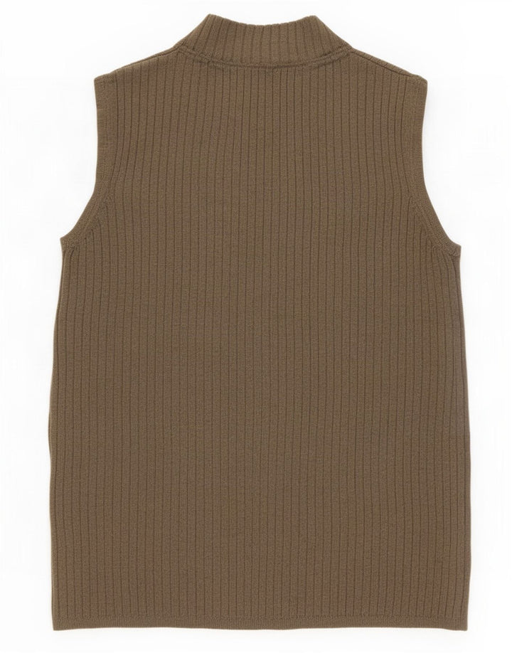Marks & Spencer Dame Vest Tank Top UK 10 Small Khaki