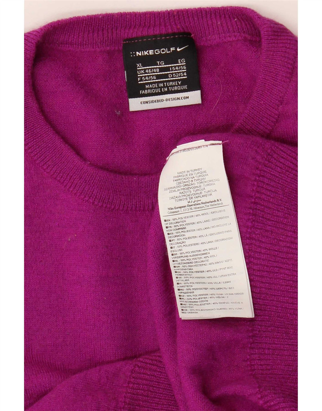 Nike sweater med rund hals til mænd UK 46/48 XL Pink Polyester