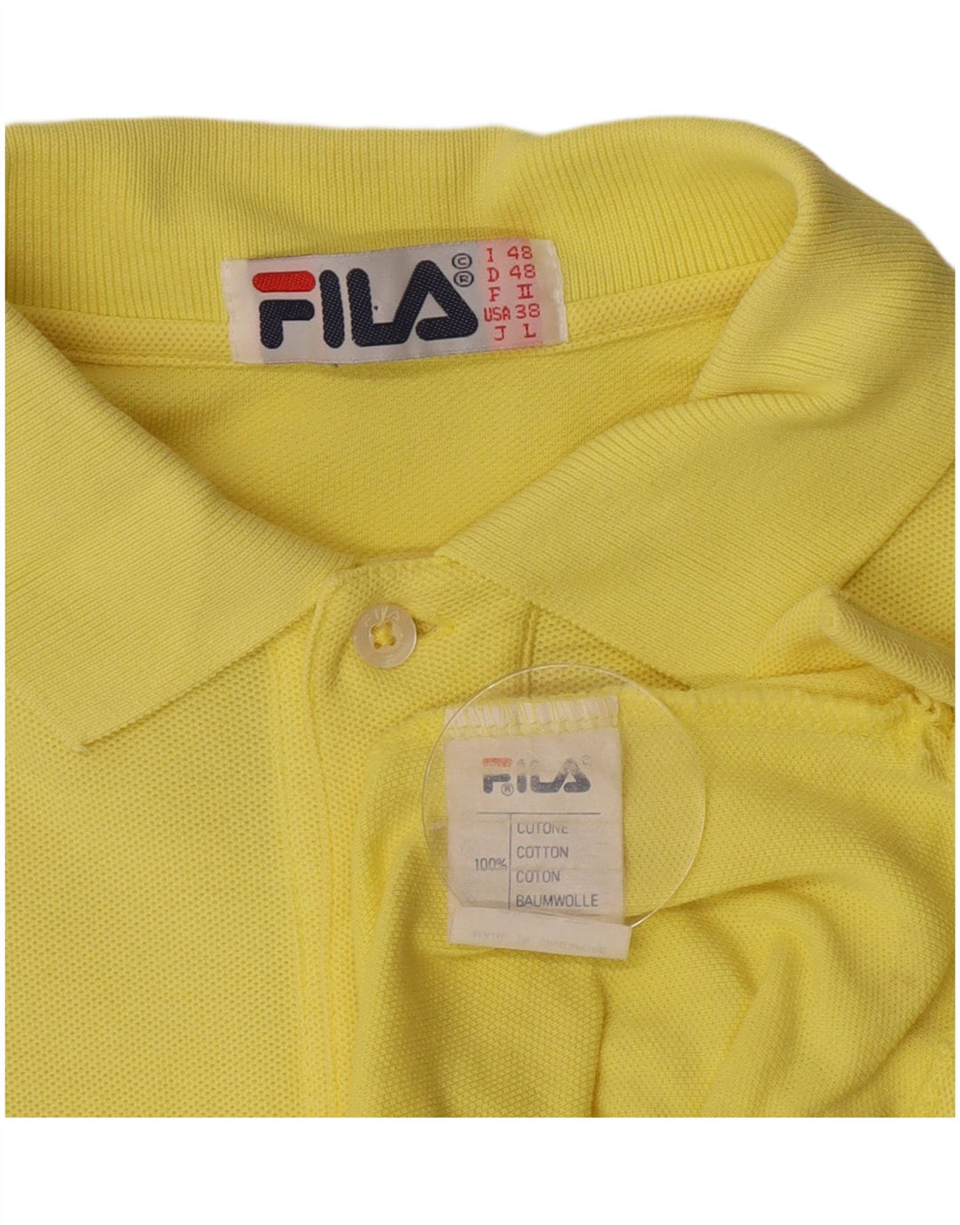 Fila Poloskjorte til mænd IT 48 Medium Gul Bomuld