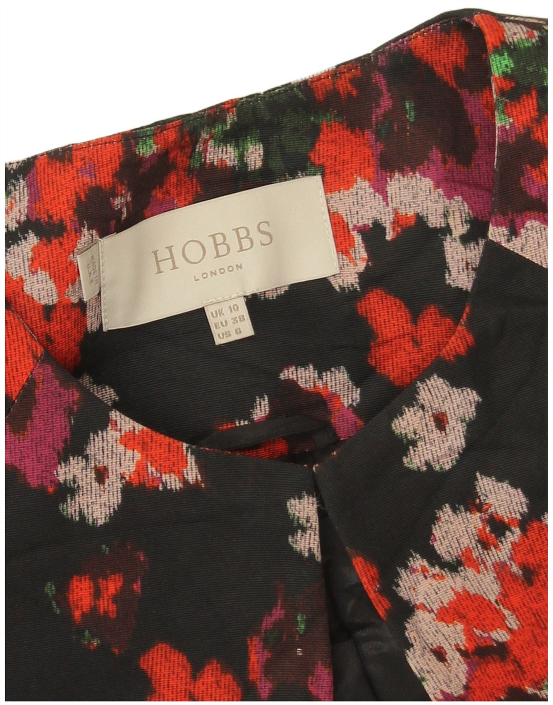 Hobbs Dame Oversized Overfrakke UK 10 Small Black Floral Polyester