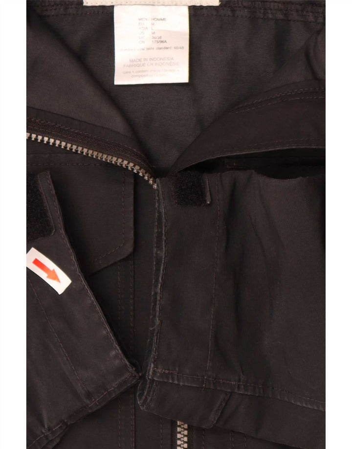 Jack Wolfskin Regnjakke med hætte til mænd UK 36/38 Medium Black Polyester
