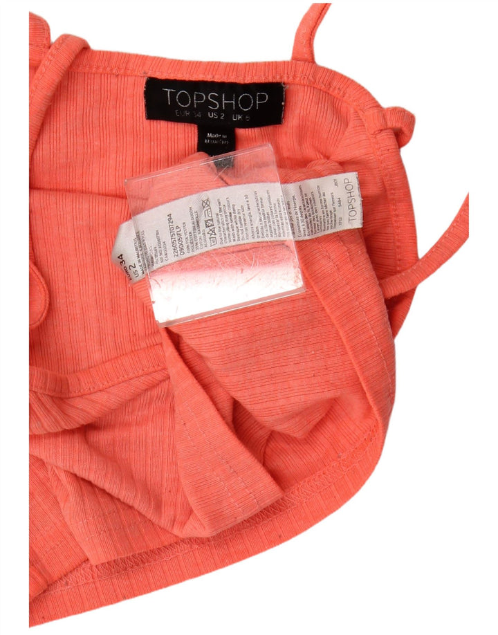 TOPSHOP Womens Crop Cami Top UK 6 XS Pink Polyester