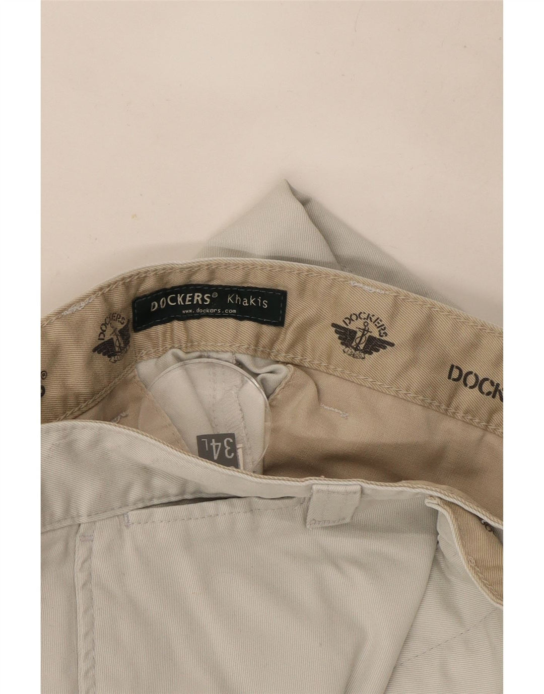 Dockers Herre Khakis Lige Chinobukser W32 L34 Grå