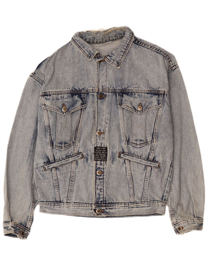 Vintage Herre denimjakke UK 38 Medium Blue Cotton