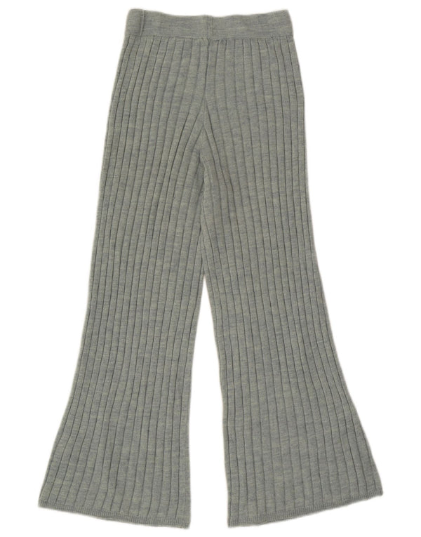 Zara Womens Knit Flare Casual Trousers UK 12 Medium Green Acryl