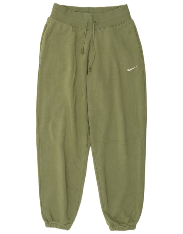 Nike Dame træningsdragt Bukser Joggers UK 10 Small Green Bomuld