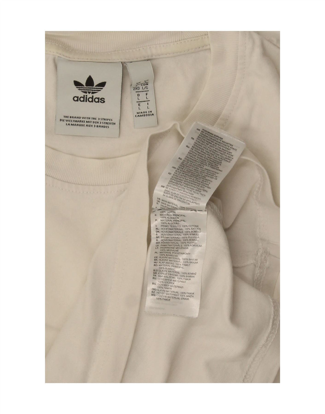 Adidas Herre T-Shirt Top Stor Hvid Bomuld