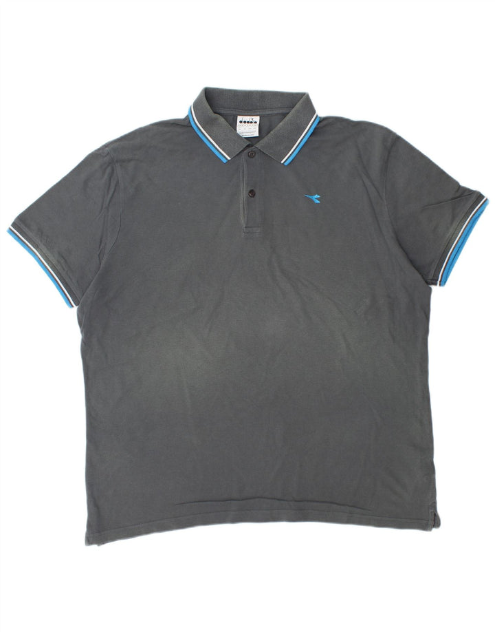 DIADORA Poloshirt til mænd XL Grå Bomuld