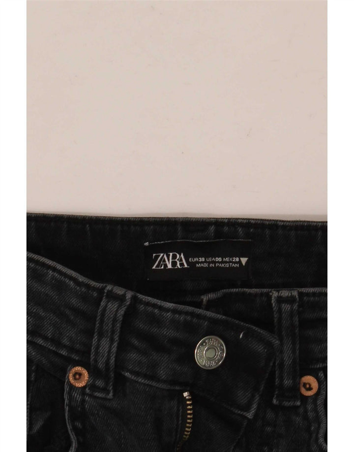 Zara Dame Flared Jeans EU 38 Small W28 L26 Sort