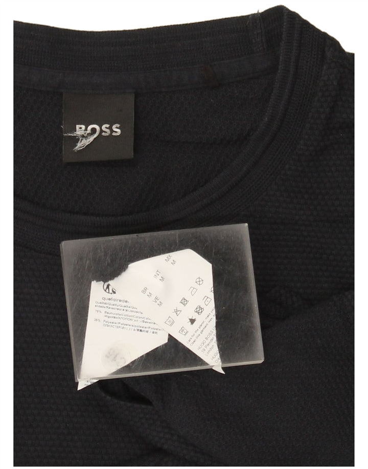 Hugo Boss Herre T-Shirt Top Medium Marineblå Bomuld
