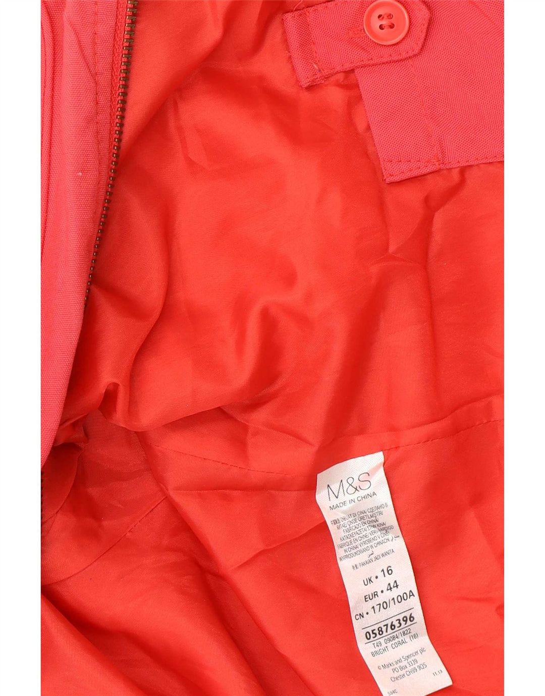 Marks & Spencer Womens Utility Jacket UK 16 Large Red Polyamide