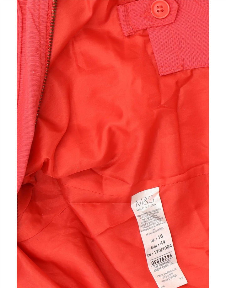 Marks & Spencer Womens Utility Jacket UK 16 Large Red Polyamide