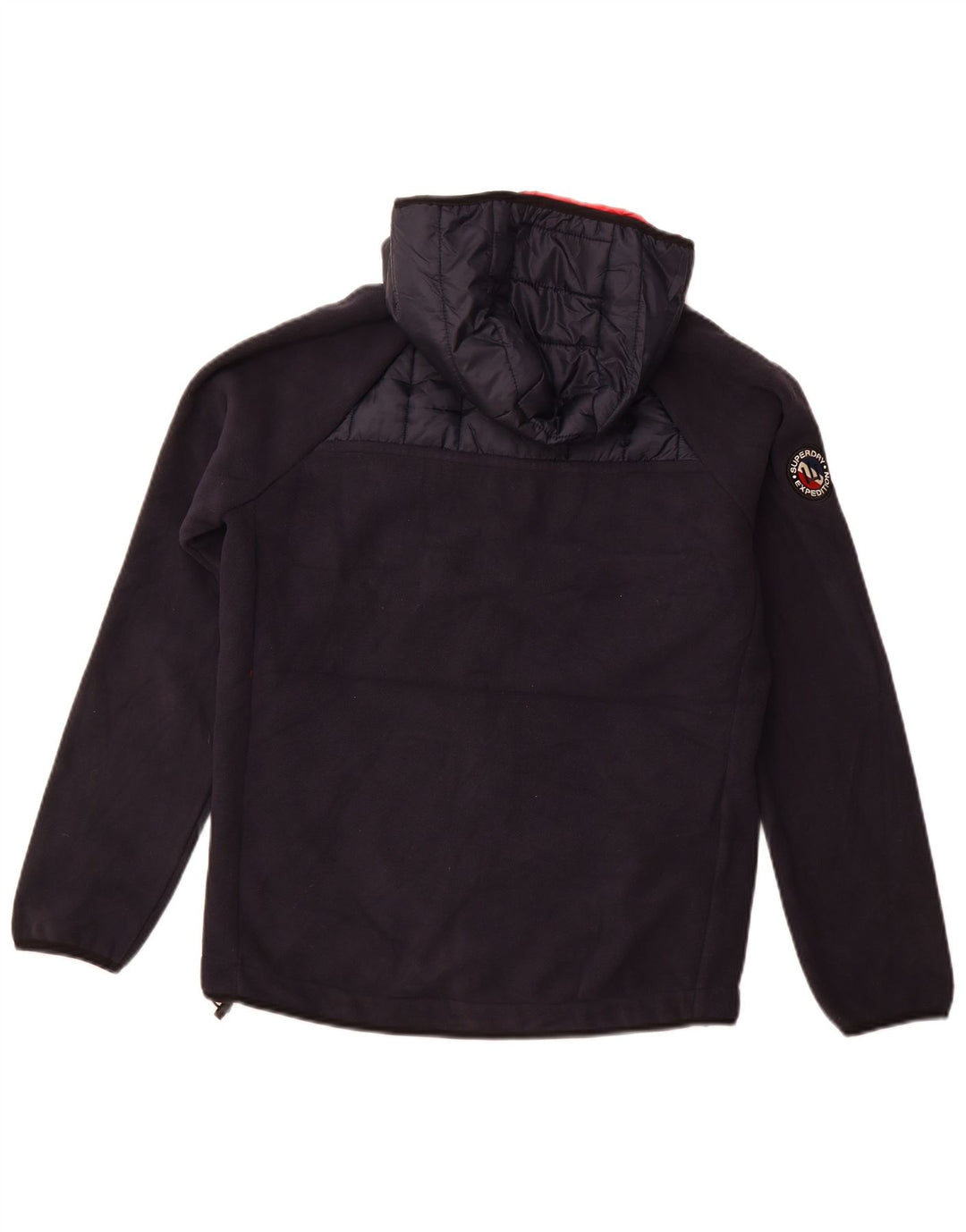 SUPERDRY Bomberjakke med hætte til mænd UK 38 Medium Navy Blue Colourblock