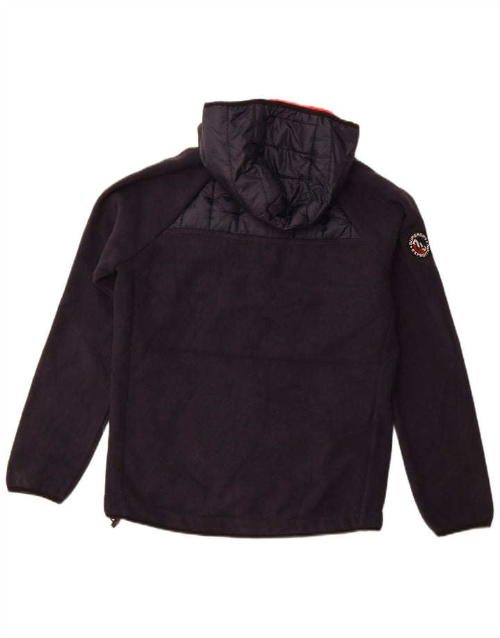 SUPERDRY Bomberjakke med hætte til mænd UK 38 Medium Navy Blue Colourblock