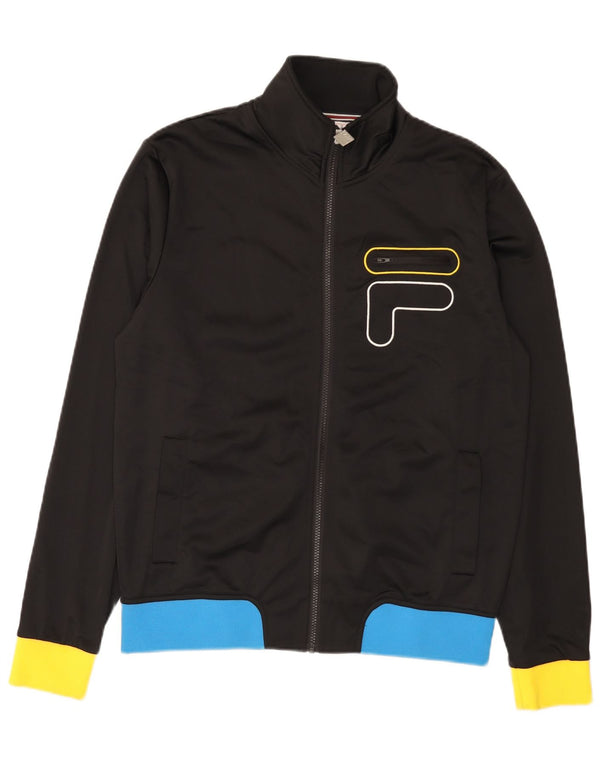 Fila Herre grafisk træningsdragt Topjakke Medium Sort Colourblock Polyester