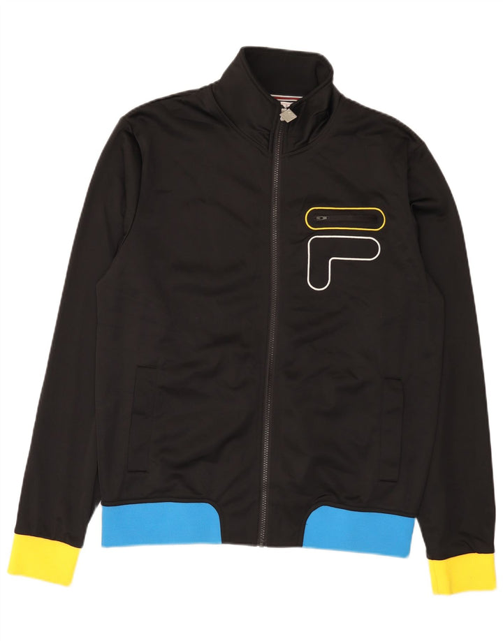 Fila Herre grafisk træningsdragt Topjakke Medium Sort Colourblock Polyester