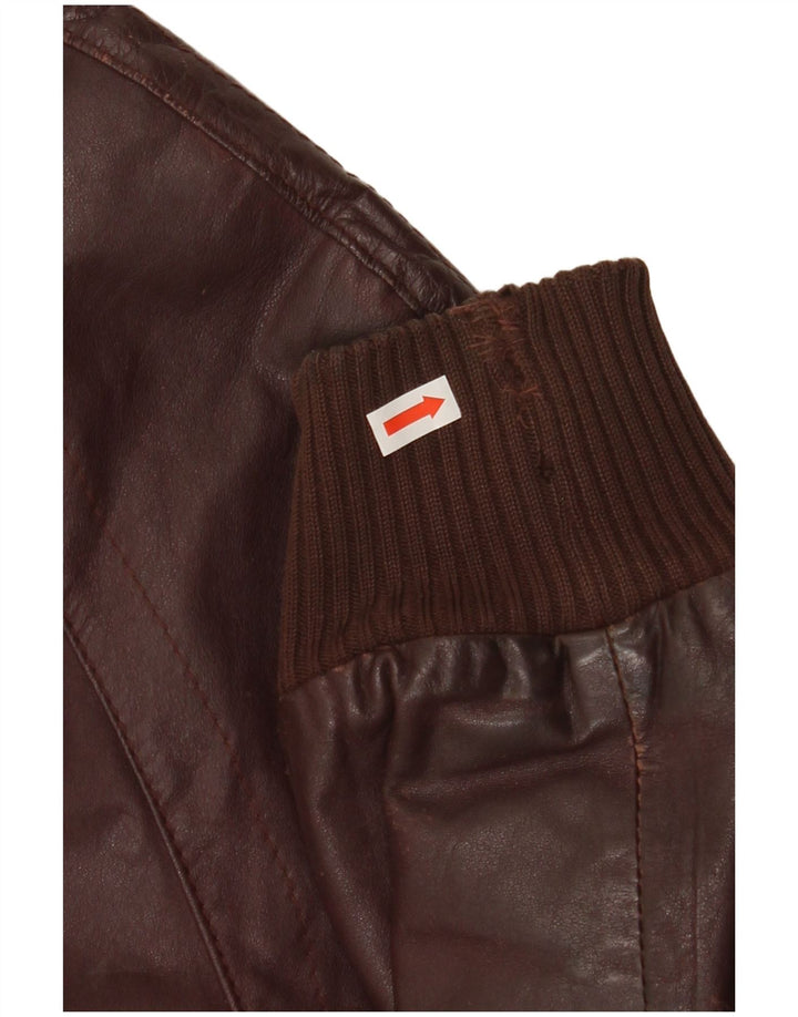 VINTAGE Herre læderjakke UK 38 Medium Burgundy