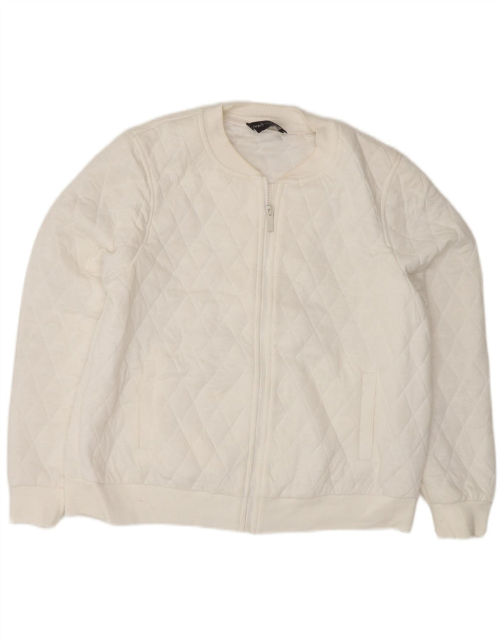 Marks & Spencer Quiltet jakke til kvinder UK 14 Stor hvid polyester