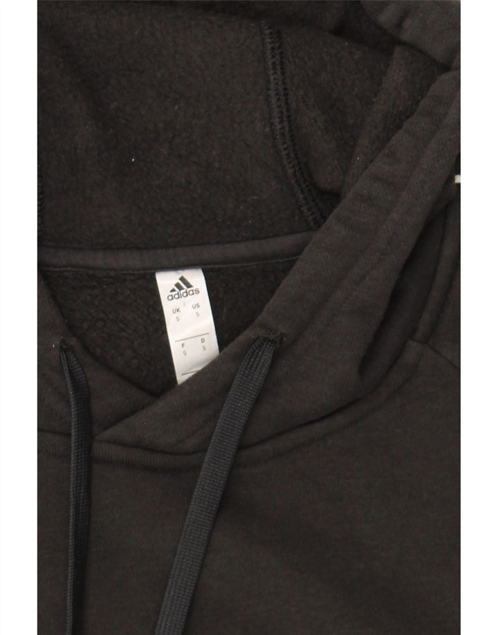 ADIDAS Mens Hoodie Jumper Small Black Cotton Vintage Adidas and Second-Hand Adidas from Messina Hembry 
