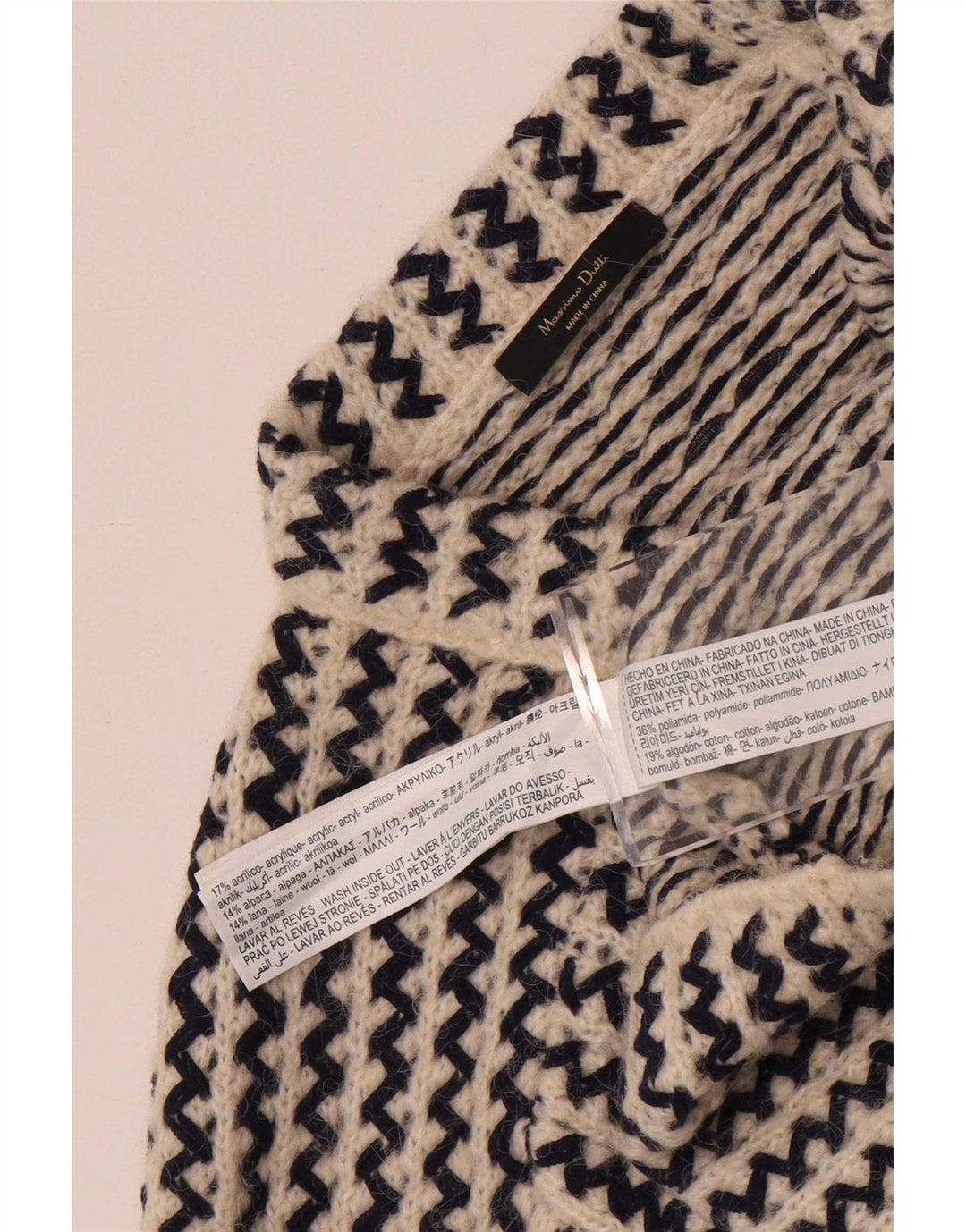 Massimo Dutti Dame Crop Crew Neck Jumper Sweater UK 10 Small Off White