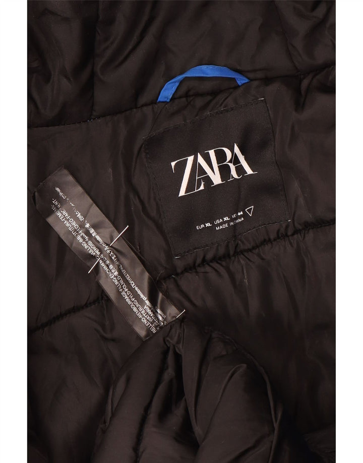 Zara Herre Hættevindjakke UK 42 XL Blå Polyester