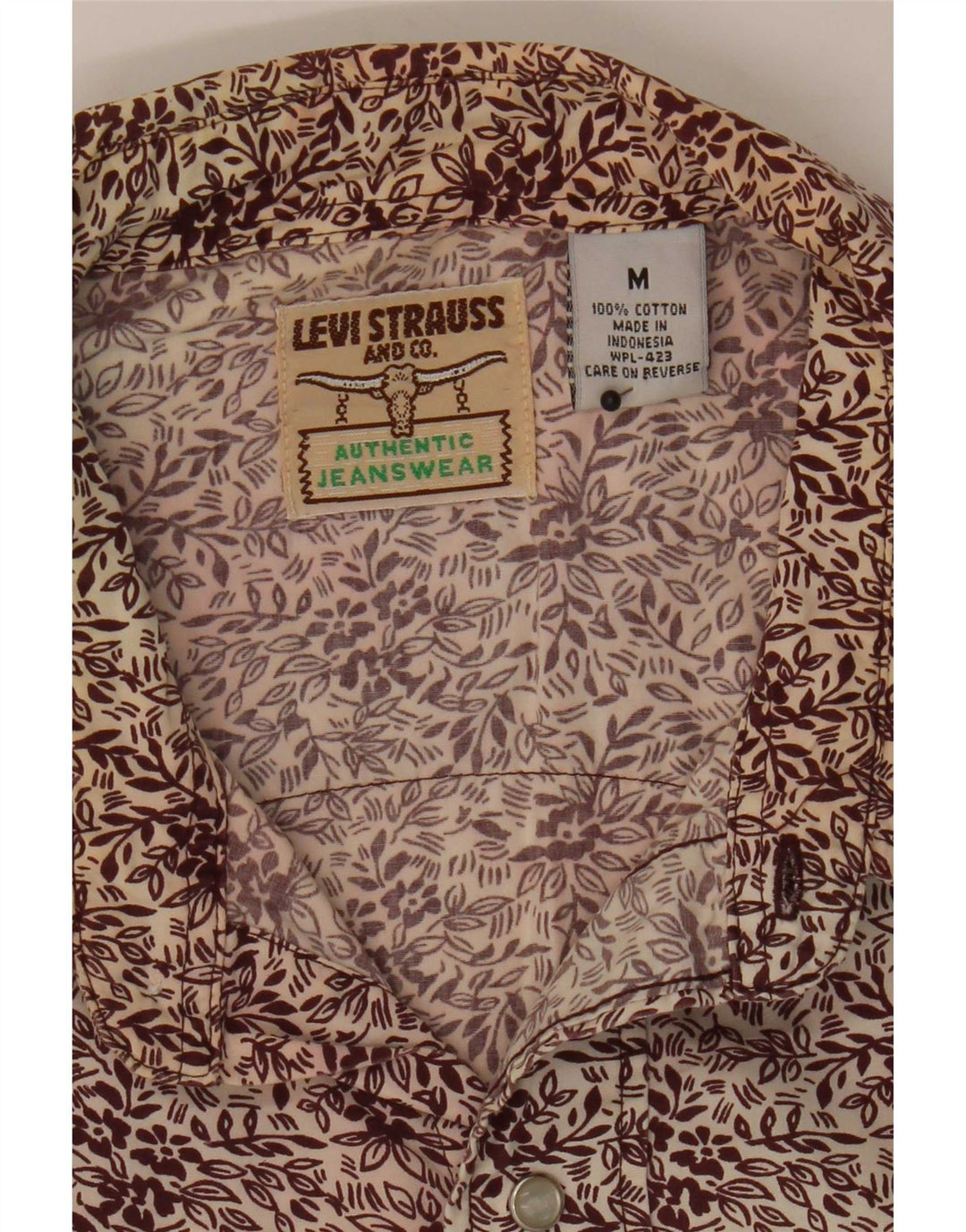 Levi's Herreskjorte Medium Burgundy Blomsterbomuld