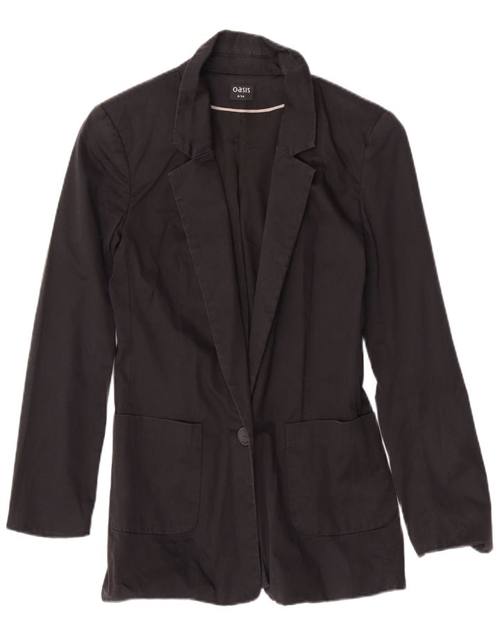 Oasis Dame 1 Knap Blazer Jacket UK 8 Lille Sort