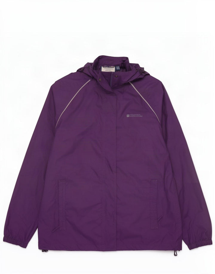 Mountain Warehouse Dame Regnjakke med hætte UK 14 Stor lilla nylon