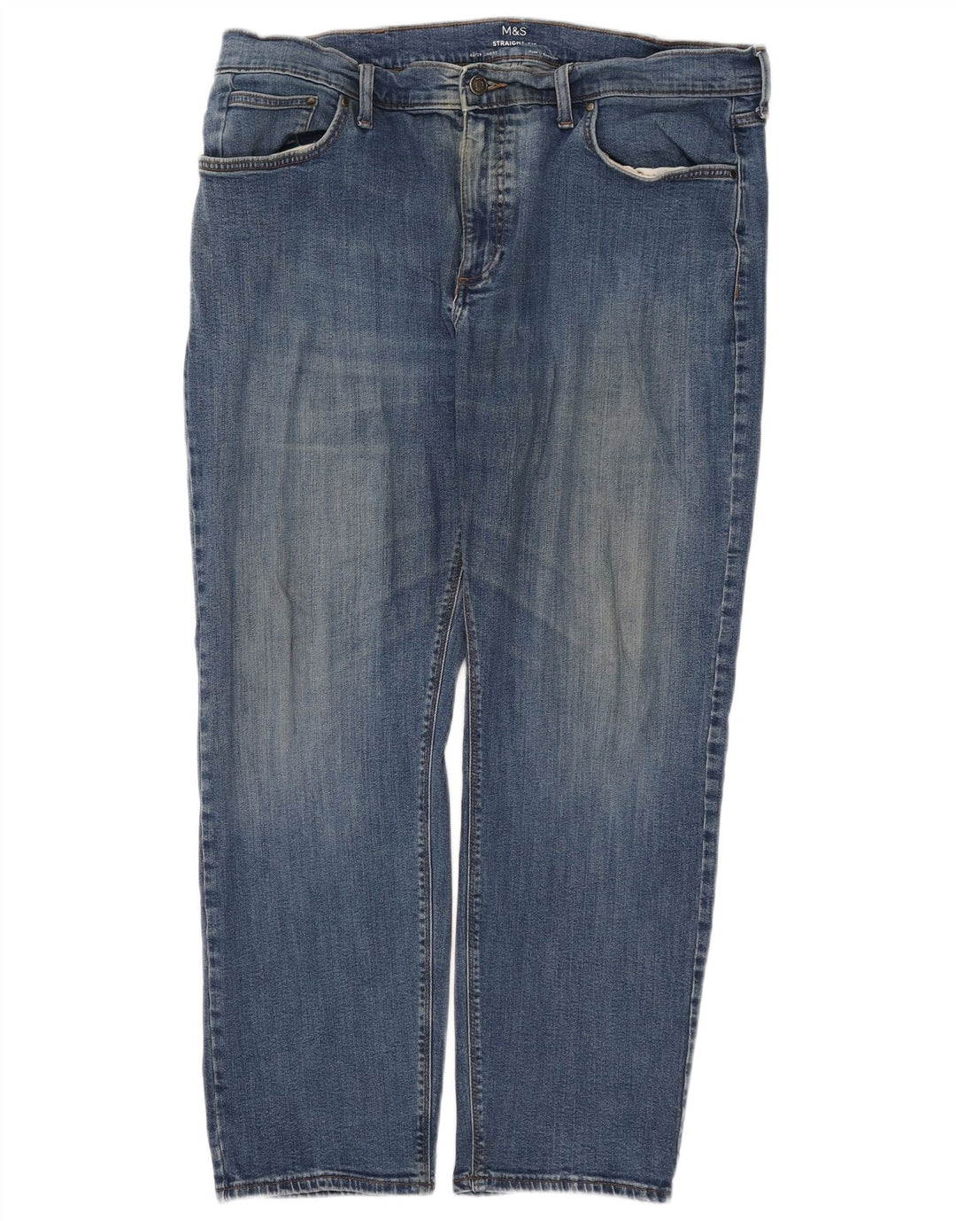 Marks & Spencer Straight Jeans til mænd W40 L29 Blå Bomuld