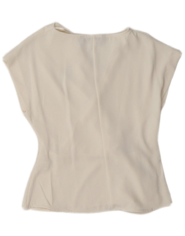 Zara Damebluse Top UK 10 Lille Hvid Polyester