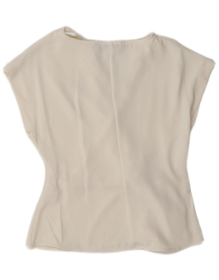 Zara Damebluse Top UK 10 Lille Hvid Polyester