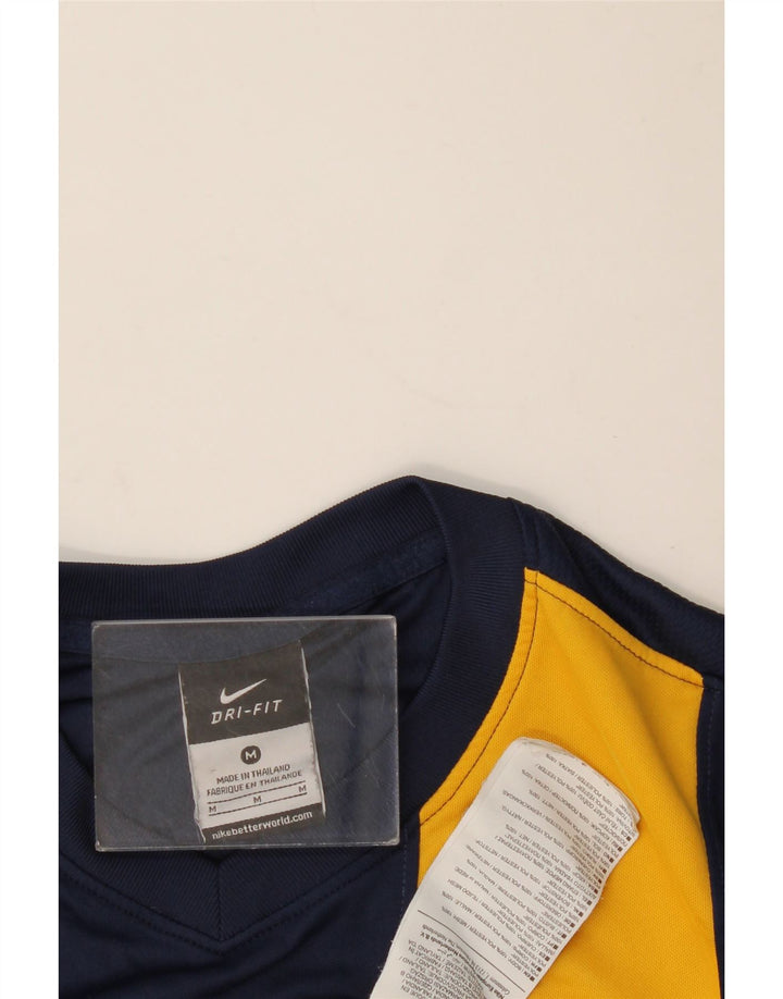 NIKE Herre Dri Fit Grafisk Top Langærmet Medium Navy Blue Colourblock
