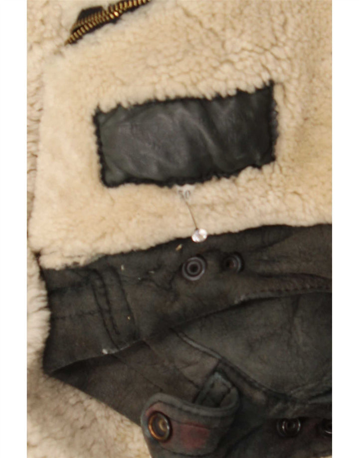 Vintage Herre Shearling Jacket IT 50 Large Black