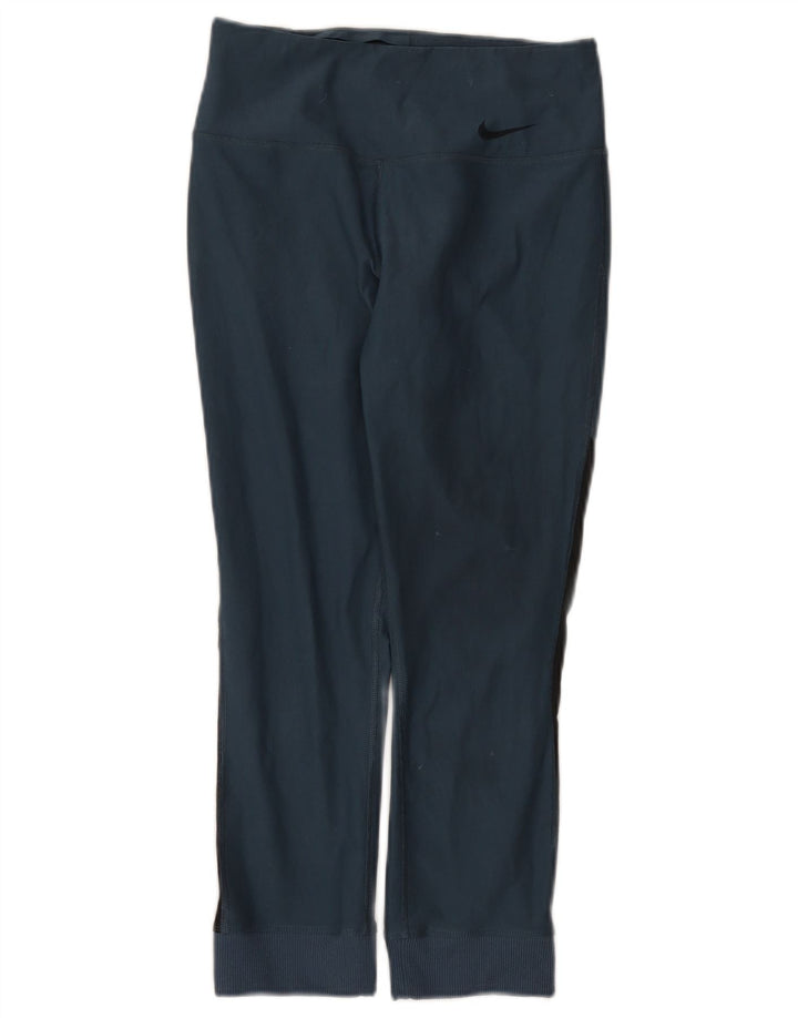 Nike Dame Dri Fit Leggings UK 4 XS Navy Blue Polyester