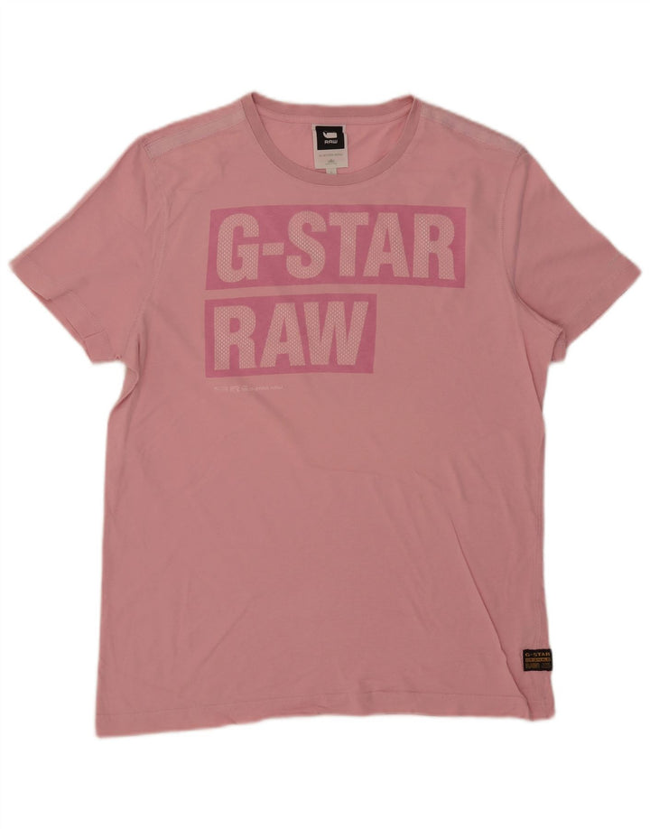 G-Star Herre Grafisk T-Shirt Top Stor Pink Bomuld