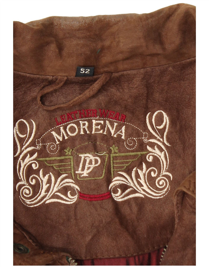 Morena Herre Ruskind Bomber Jacket IT 52 XL Brunt Læder