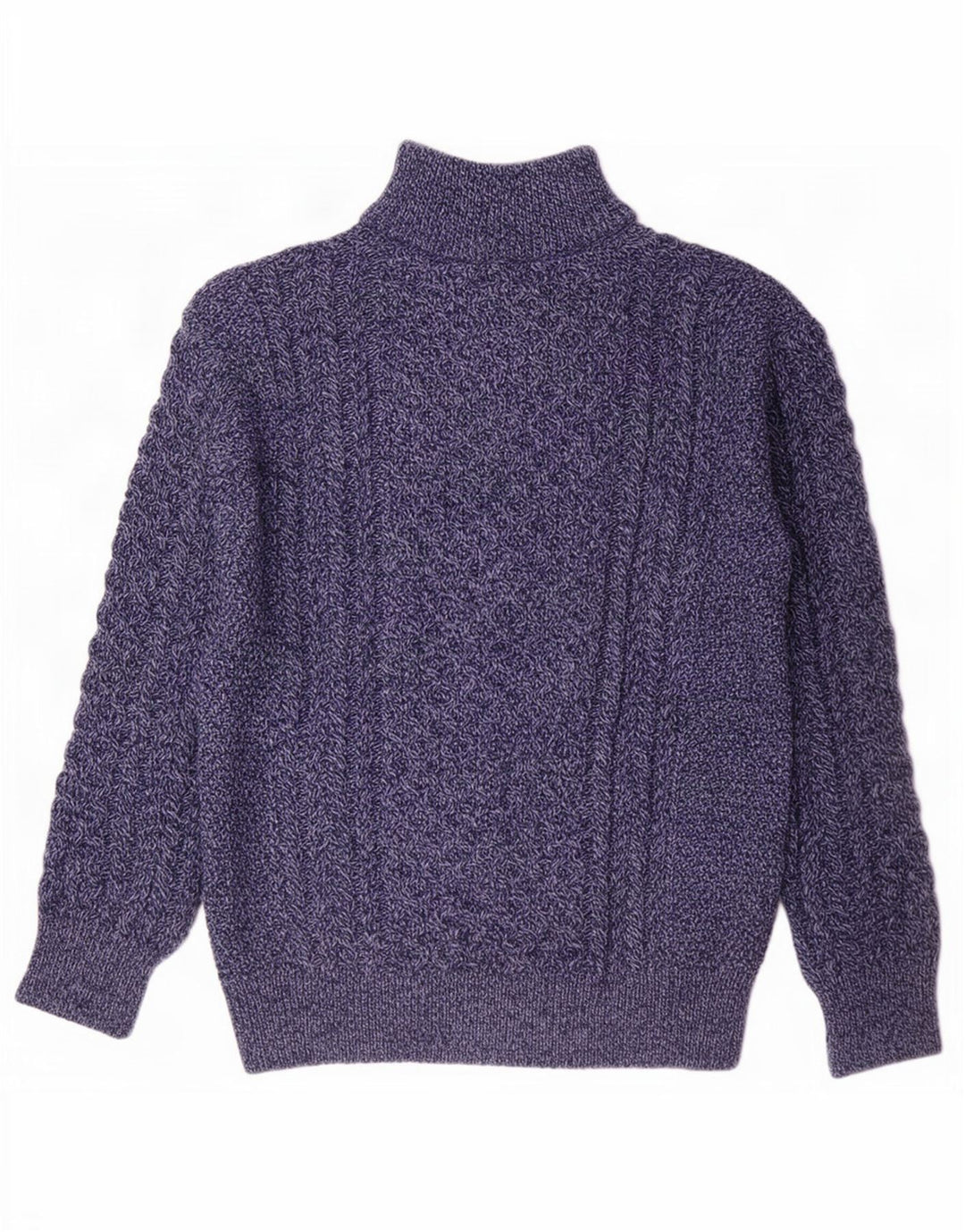 Original Aran CO. Herre Zip Neck trøje Sweater Large Navy Blue Flecked