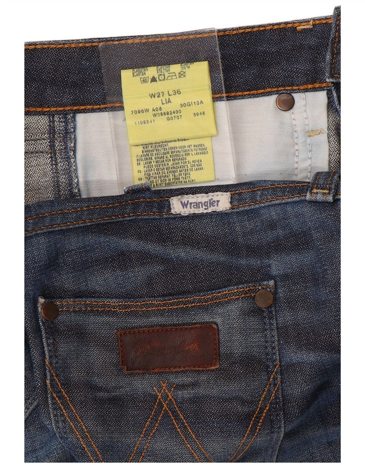 WRANGLER Dame Lia Straight Jeans W27 L36 Blå Bomuld