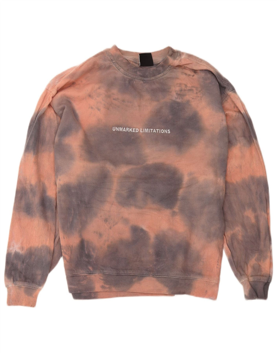 Zara Herre Grafisk Loose Fit Sweatshirt Jumper Lille flerfarvet Tie Dye